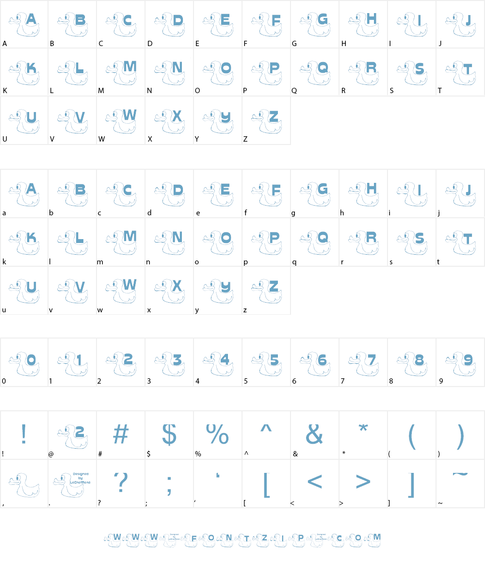 LCR Just Duckie Font Character